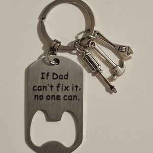 Silver Keychain with Tools Charm